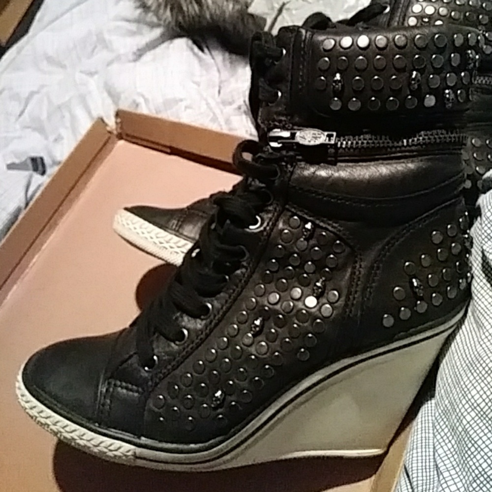 Ash Limited Black Hi top wedge sneakers Tracy 39M